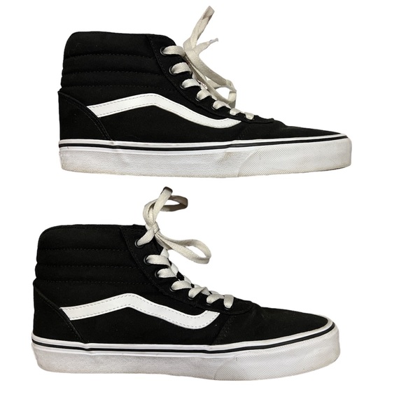Vans Shoes - Vans 500714 Old Skool Canvas Hi Top Skate black and white Sneakers Woman’s 9 1/2